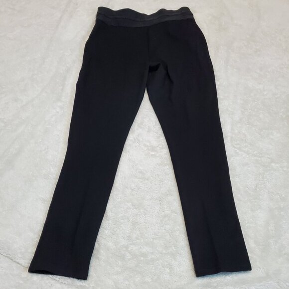 Zara Basic Black‎ Elastic Moto Straight Leg Knee Patches Leggings Pants Women L - Picture 2 of 8